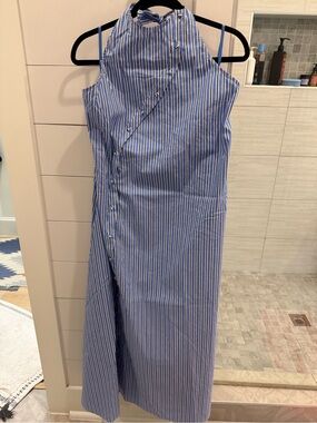 NWT Solid & Striped Blue Halter Midi Dress